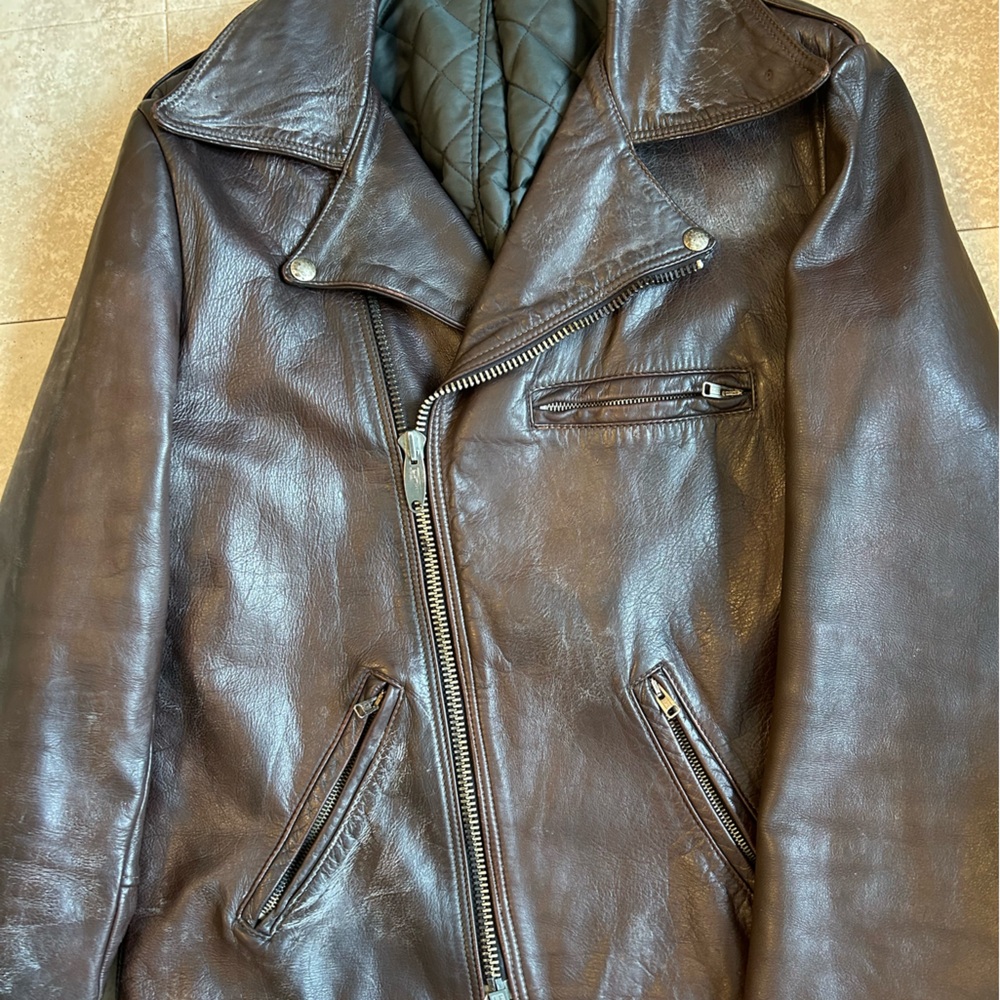 Men's VTG Brown Leather Motorcycle Jacket